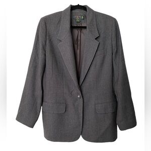 100% Wool Blazer Preppy Suit Jacket Quality Charter Club Classic, Size  12